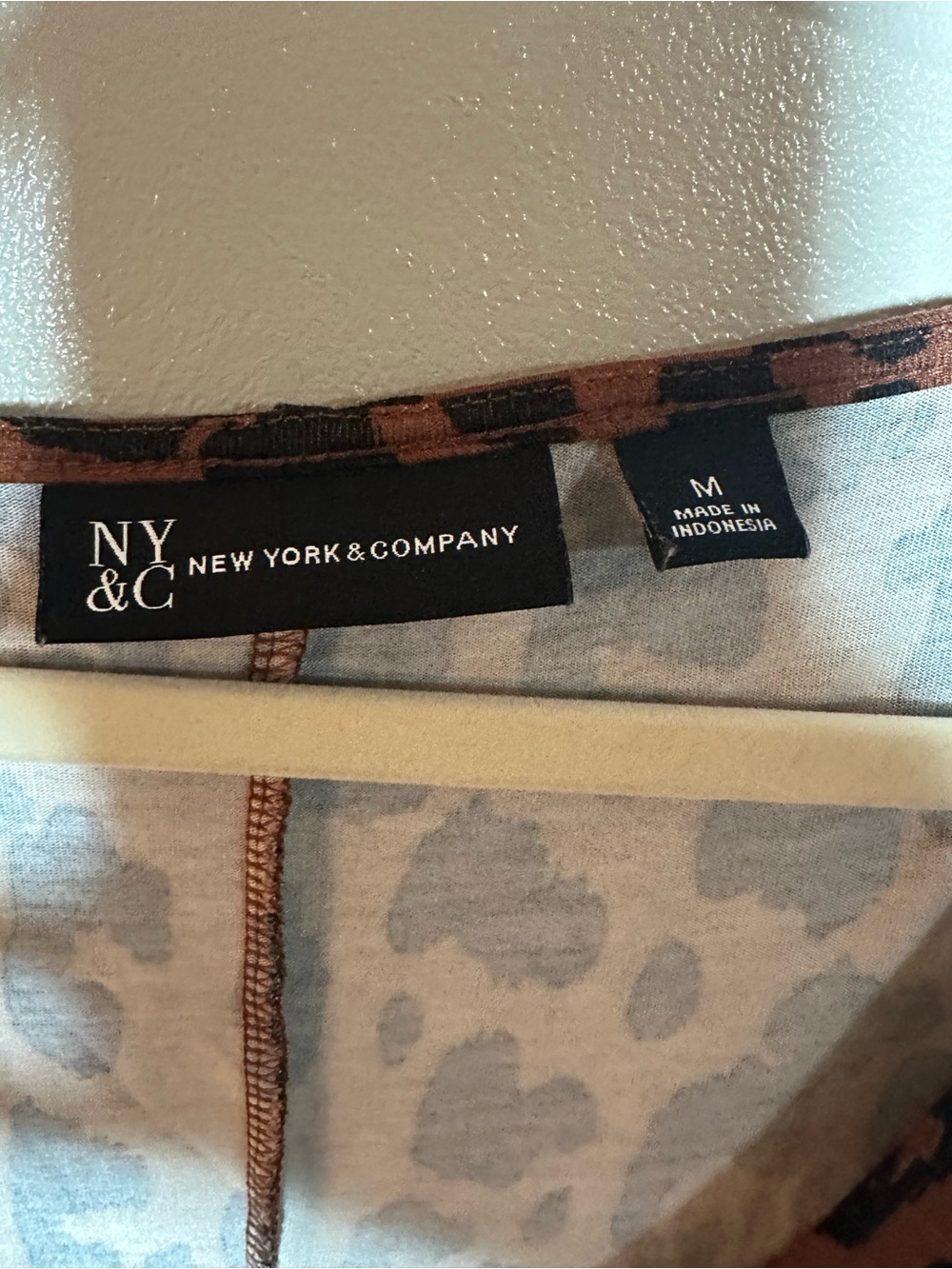 New York & Company Animal Print Long Slit Sleeve Dress Medium - Picture 5 of 6